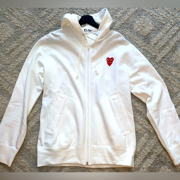 PLAY Comme Des Garçons - Double Heart Zip Up Hoodie - Picture 1 of 5